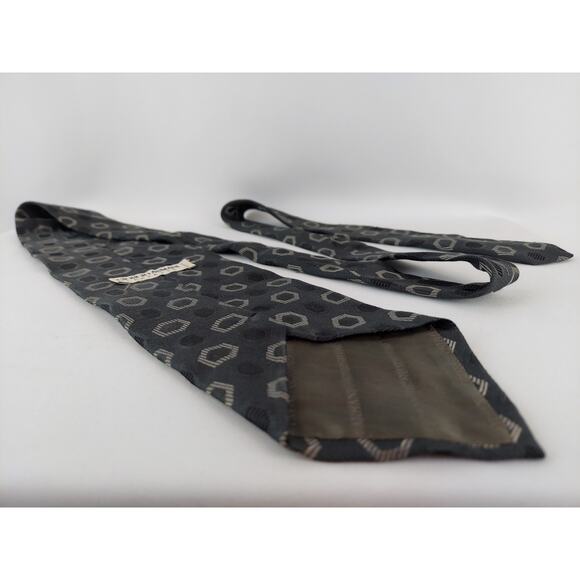 Vintage Giorgio Armani Cravatte Gray Geometric Pattern 100% Silk Tie - Picture 6 of 7